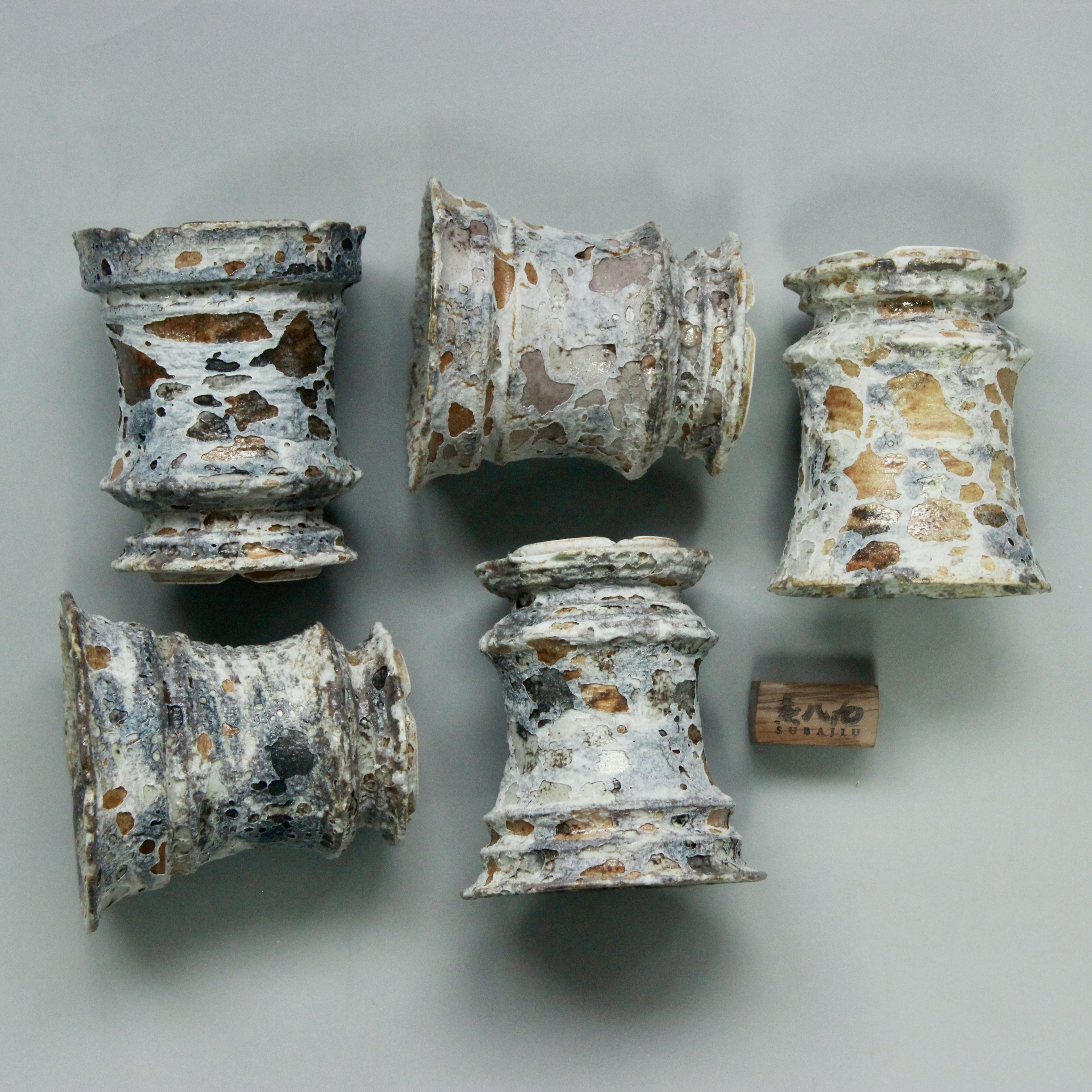素八九日式复古诧寂风釉手工块根植物龙舌兰布纹阳台陶瓷花盆大