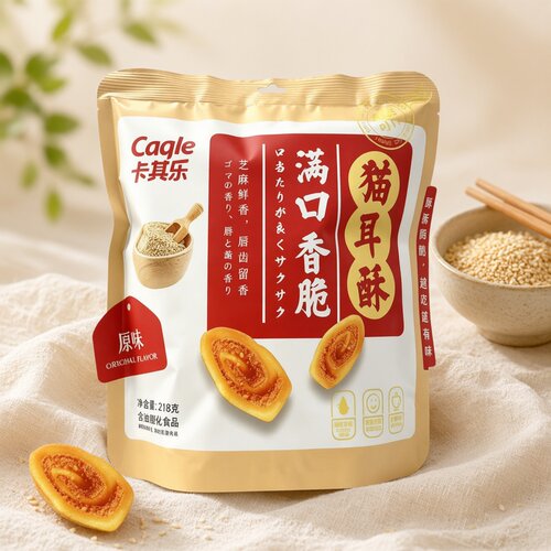卡其乐原味猫耳酥218g【日期至2027.5.15】