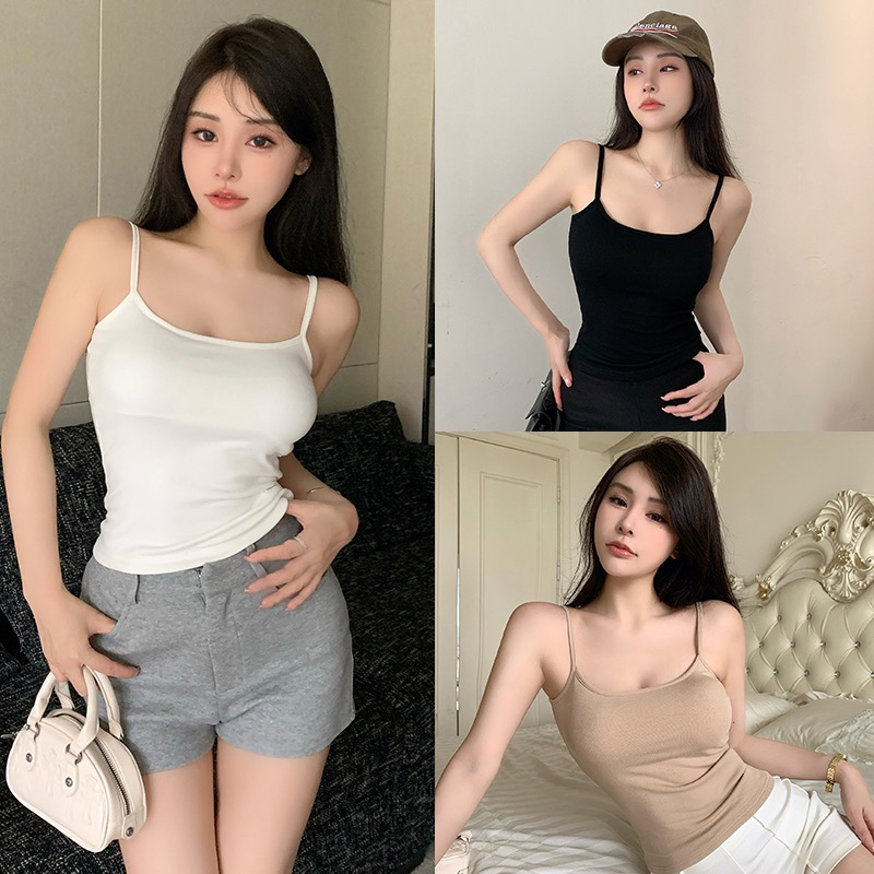 背心女夏外穿新款带胸垫打底无袖吊带 美背修身显瘦辣妹首选
