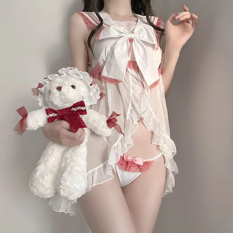 【柚月】水手服海军领情调内衣有睡衣/家居服套装