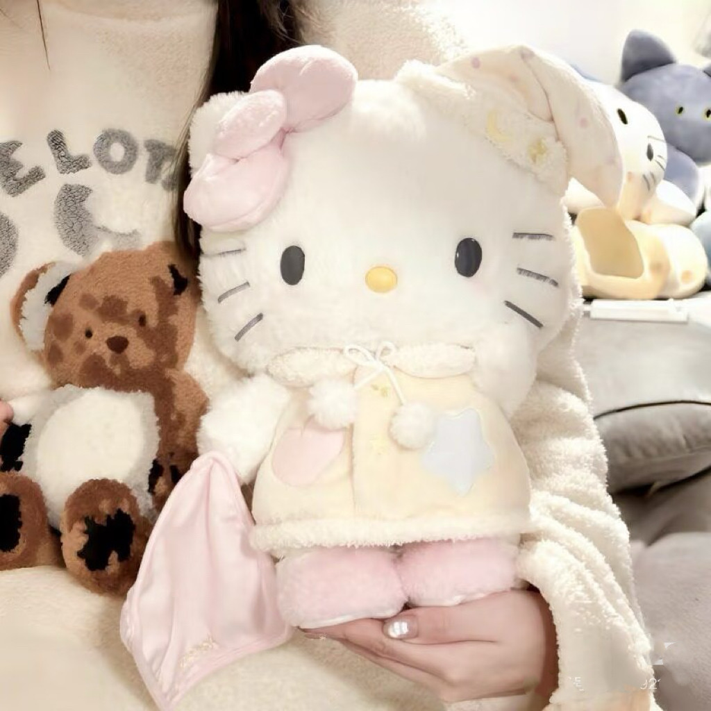 晚安好梦kitty毛绒玩偶可爱少女心睡觉抱枕KT猫公仔送女生日礼物