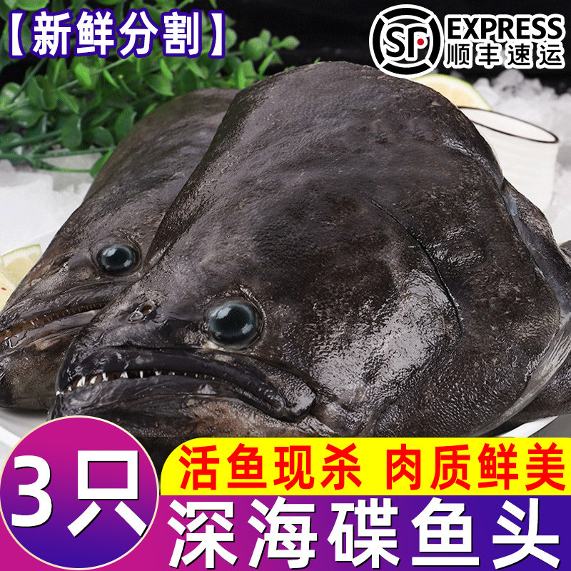 新鲜速冻深海碟鱼头特大顺丰