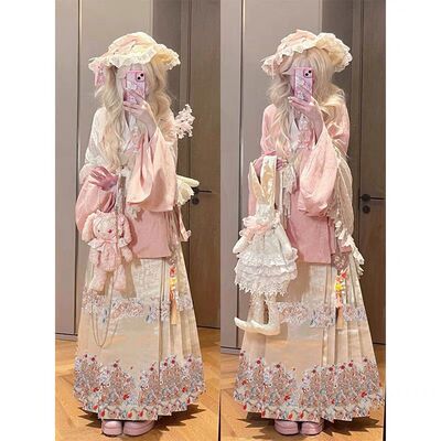 原创汉洋折衷洛丽塔汉服女交领短衫琵琶袖马面裙汉洋折衷秋冬其他