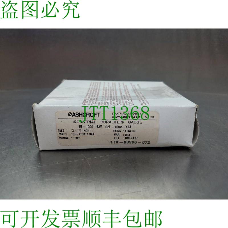 原装供应Ashcroft 35-1009-SW-02L-100 工业 Duralife 规格。 6D-
