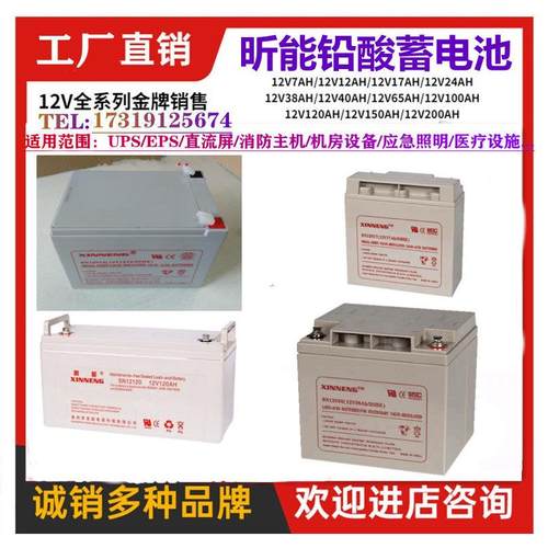 XINNENG昕能蓄电池12v7AH12AH17AH24AH38AH65AH100AH消防/UPS电源
