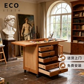 ECO多功能家用工作室画室油画丙烯水彩颜料素描专用置物架柜画车