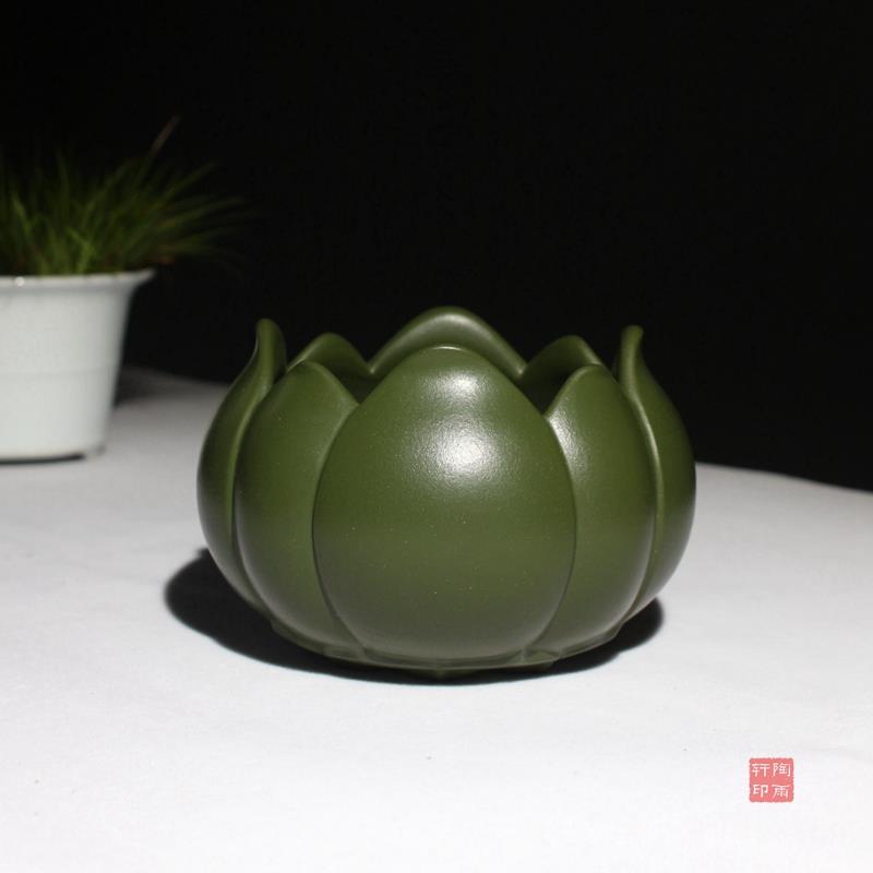 莲花紫砂花盆精品微型绿泥手工小盆景多肉菖蒲水培无孔盆景盆栽