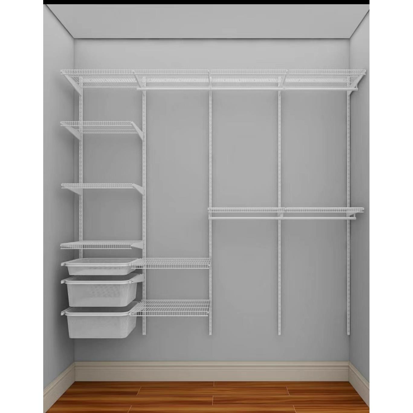 简约挂衣架落地卧室内家用防尘开 放式衣柜多功能收纳衣帽间置物