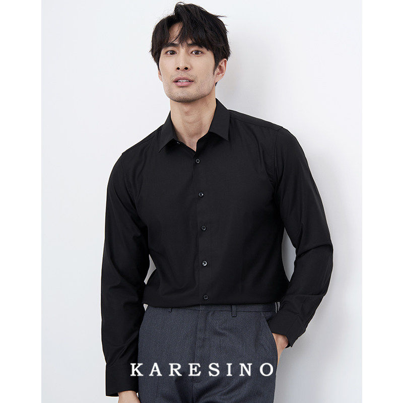KARESINO男士商务抗皱酒红色衬衫新郎结婚订婚服夹克外套白色衬衣
