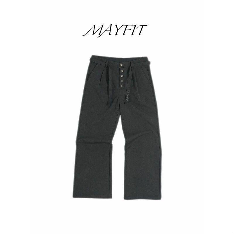 MAYFIT「剑道」TR混纺面料五联扣设计A字双褶直筒通勤cleanfit