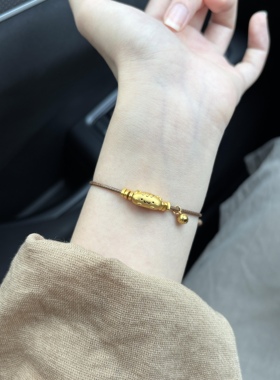 黄金足金999法棍猫咪萌宠转运珠手串手链礼物送女友老婆七夕礼物