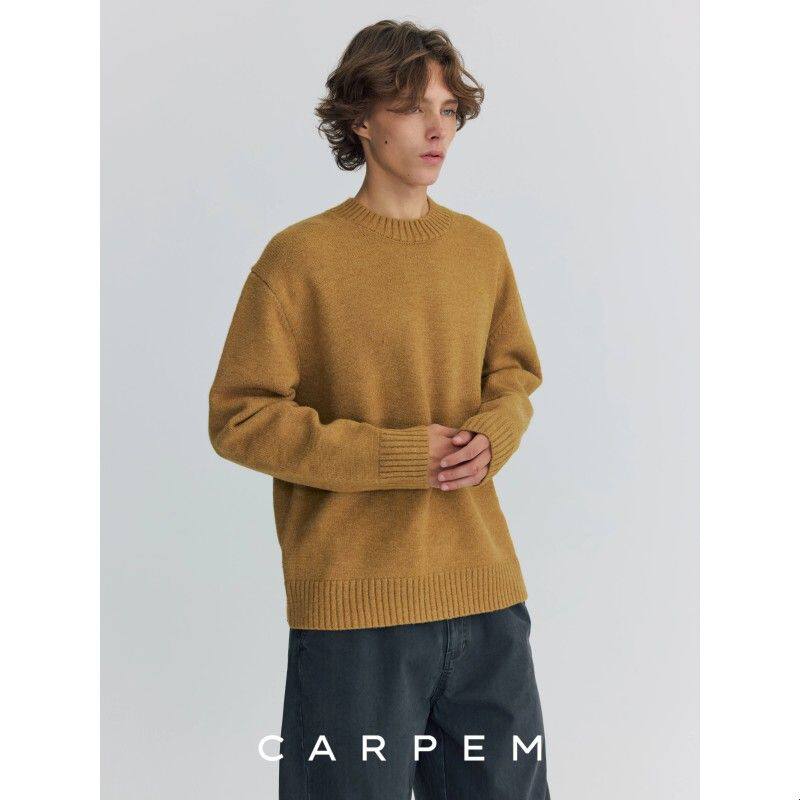 可乐生活CARPEM 羊毛混纺四色入基础圆领扛起球毛衣卫衣