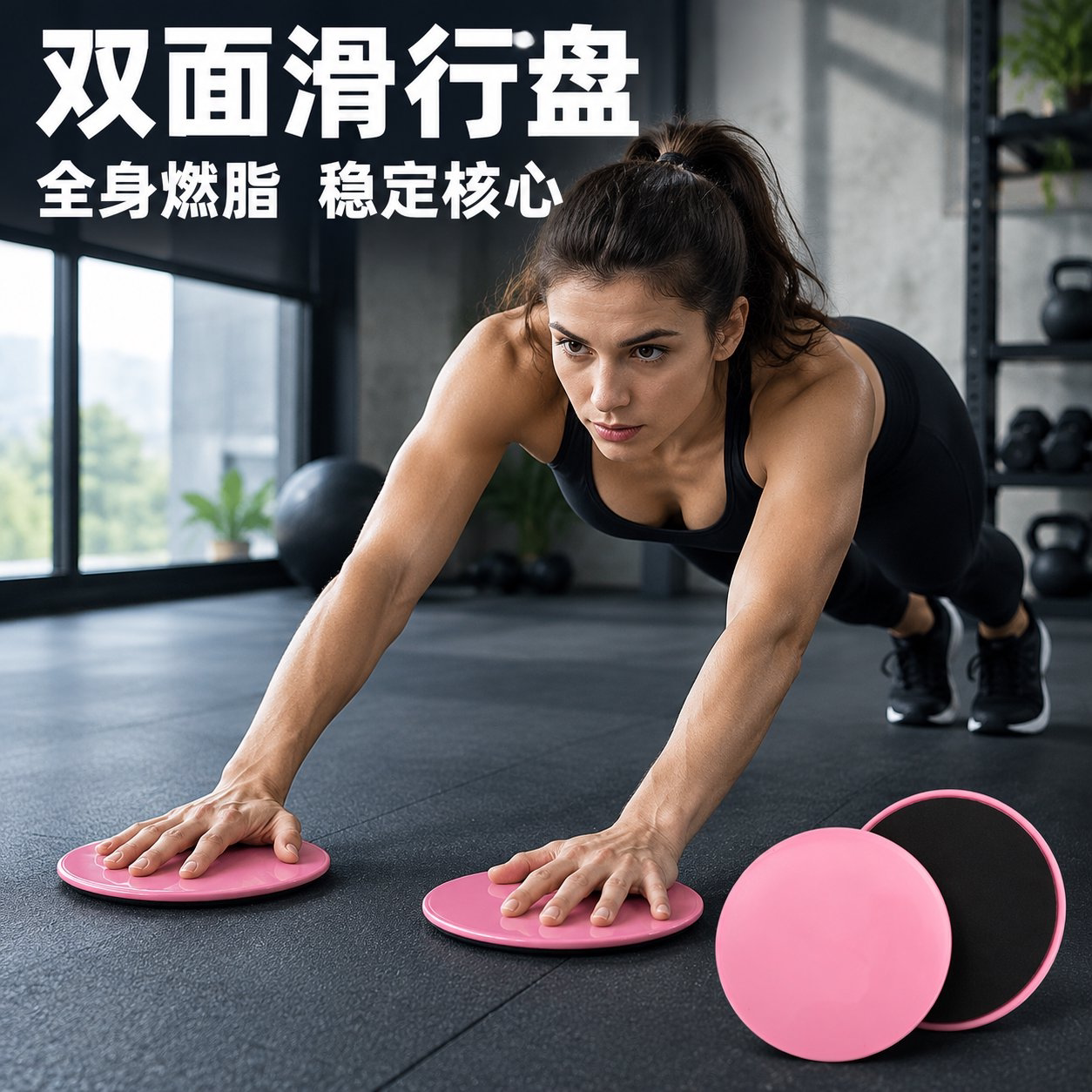 普拉提滑行盘健身塑形家用器材瑜伽核心训练翘臀膝盖脚踩滑行垫