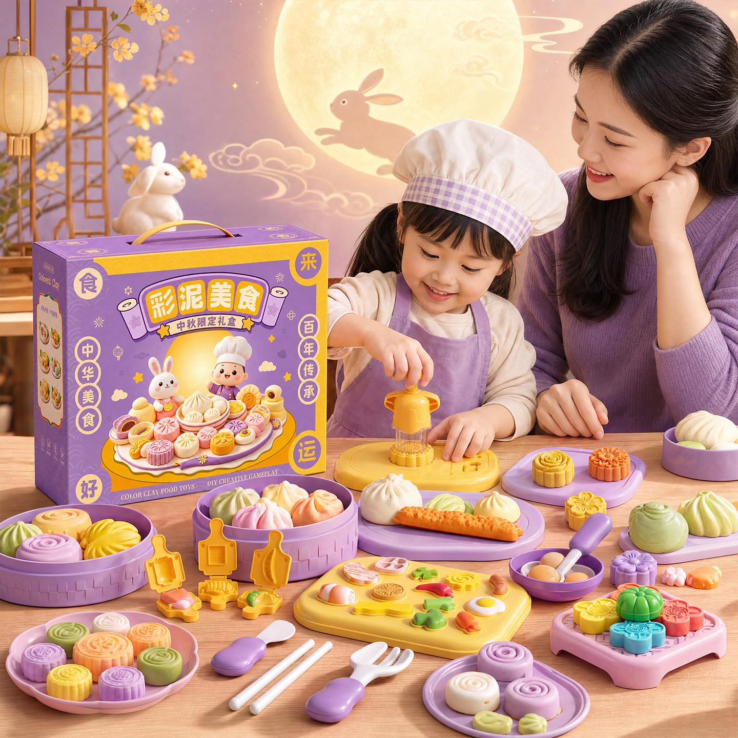 【中秋送礼佳选】儿童月饼彩泥图片