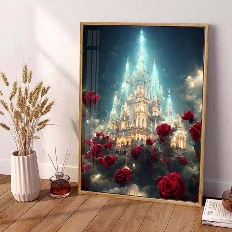 钻石画高难度玫瑰花公主城堡女孩子贴钻十字绣diy钻石马赛克贴画