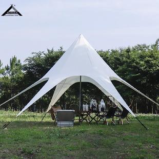 超大户外露营六角单星天幕野营营地帐篷加厚防雨防晒遮阳棚大凉棚