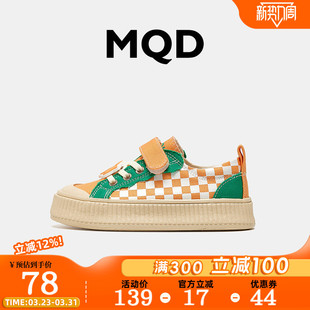 MQD马骑顿童鞋男童帆布鞋2026款透气魔术贴休闲儿童运动板鞋女童
