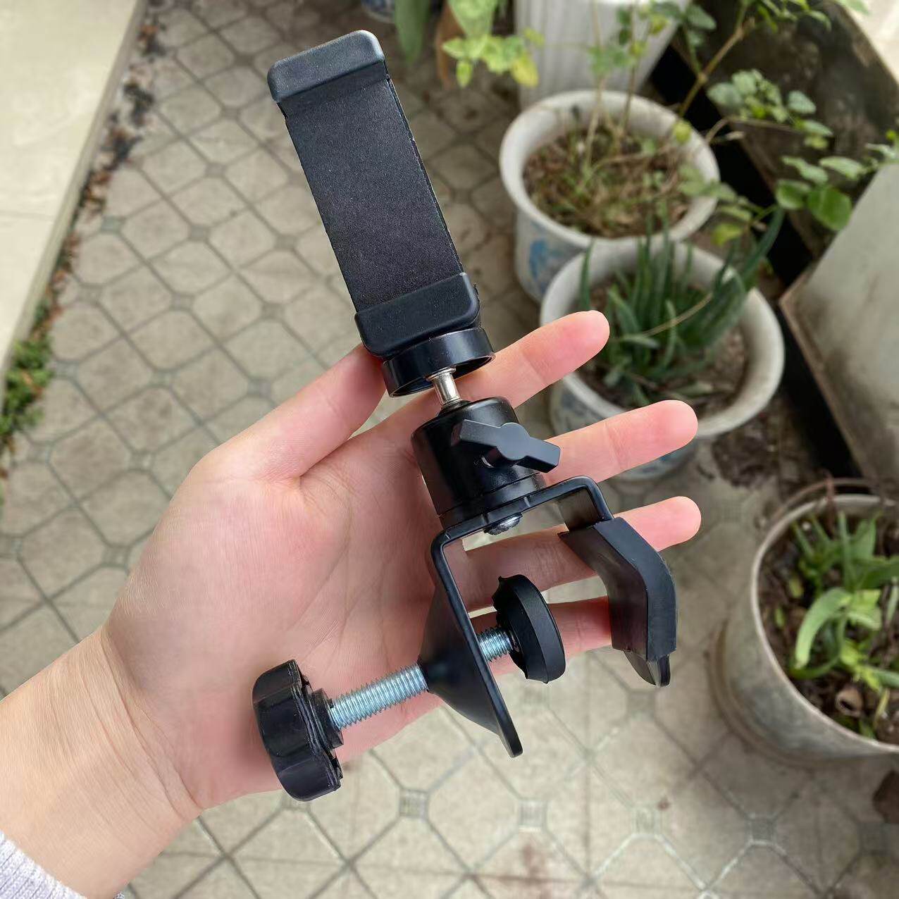 手机直播支架三脚架扩展多机位金属夹头配件户外多能通用多功能夹