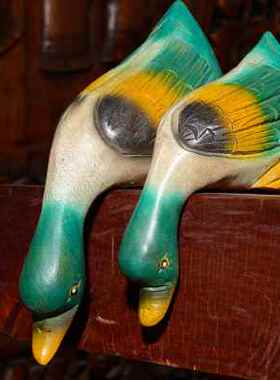 异丽东南亚家居工艺品客厅木制手工鸭子小摆件电视酒柜装饰品摆设