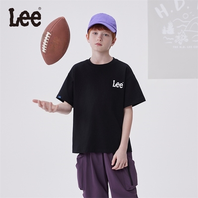 Lee儿童短袖T恤2025夏季新款男童女童休闲上衣中大童宽松打底衫