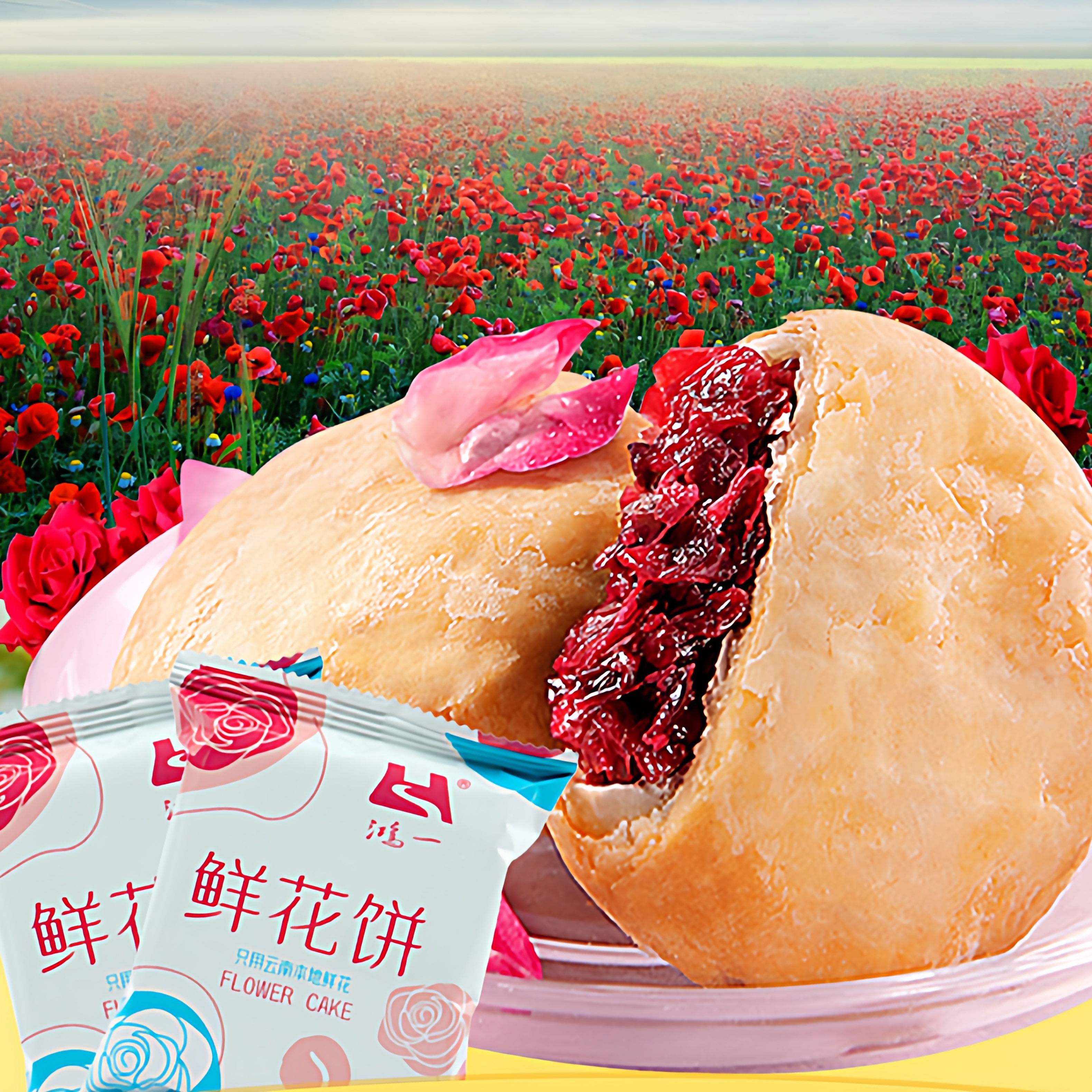 鸿一曲靖滇式传统糕点云南特产鲜花饼送送朋友独立包装送礼下午茶