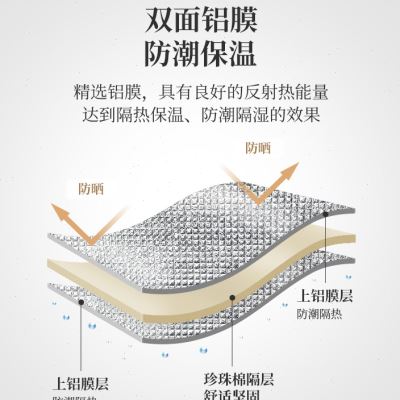 户外露营帐篷防潮垫便携式加厚野营家用打地铺铝箔膜野餐垫子地垫