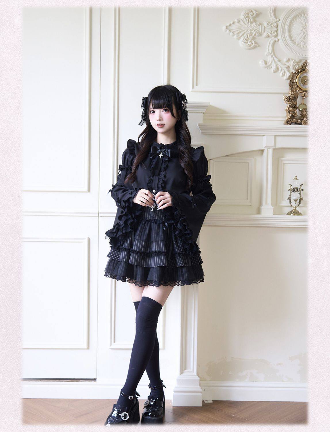 thumbnail for y2k gothic style small man lei suit jk uniform two-piece set women's autumn and winter Lolita subculture day set set
