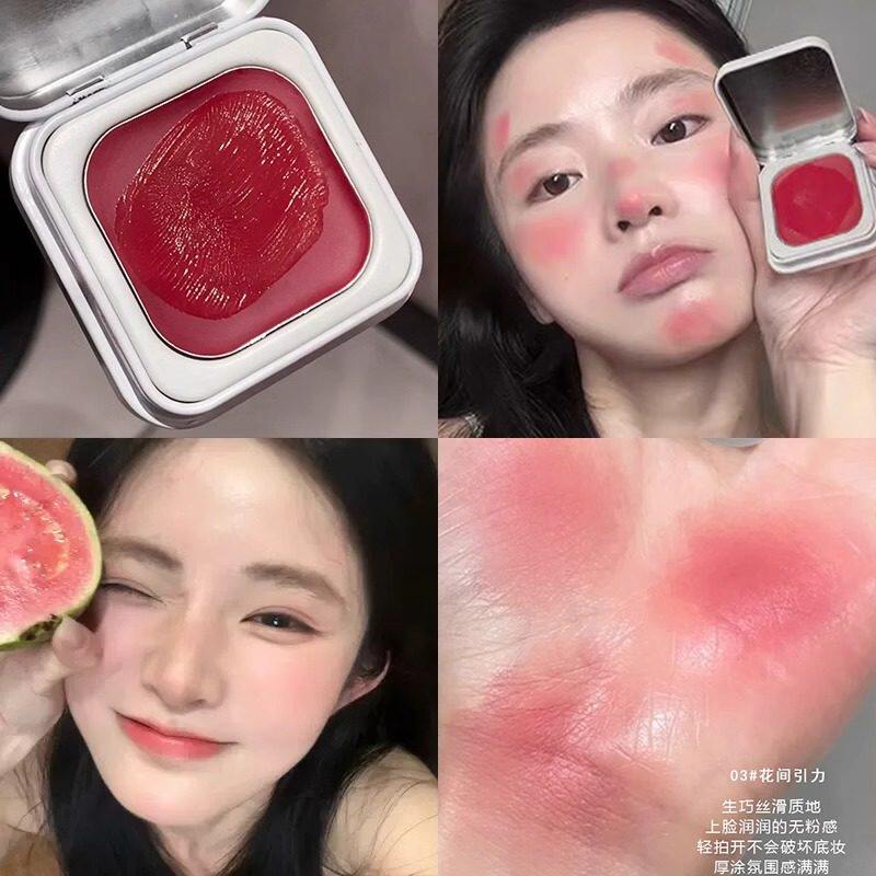 全妆一块搞定！唇颊两用腮红膏白开 水松弛感自然显白提气色唇泥