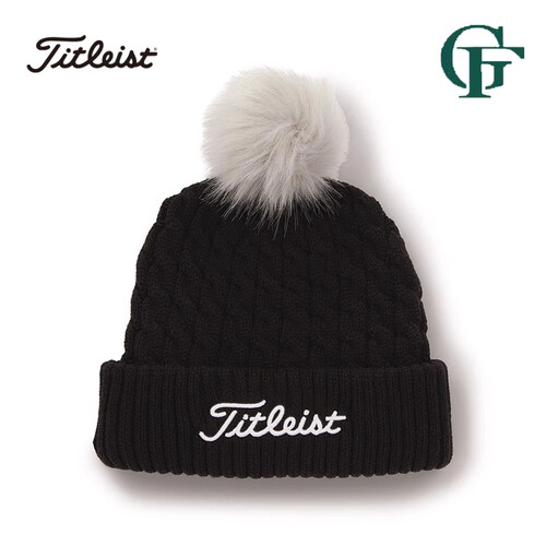 Titleist泰特利斯高尔夫球帽冬季编织式保暖绒球帽针织帽毛线帽子