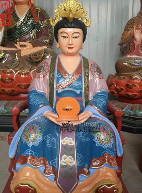 彩绘纯铜眼光娘娘神像摆件定制