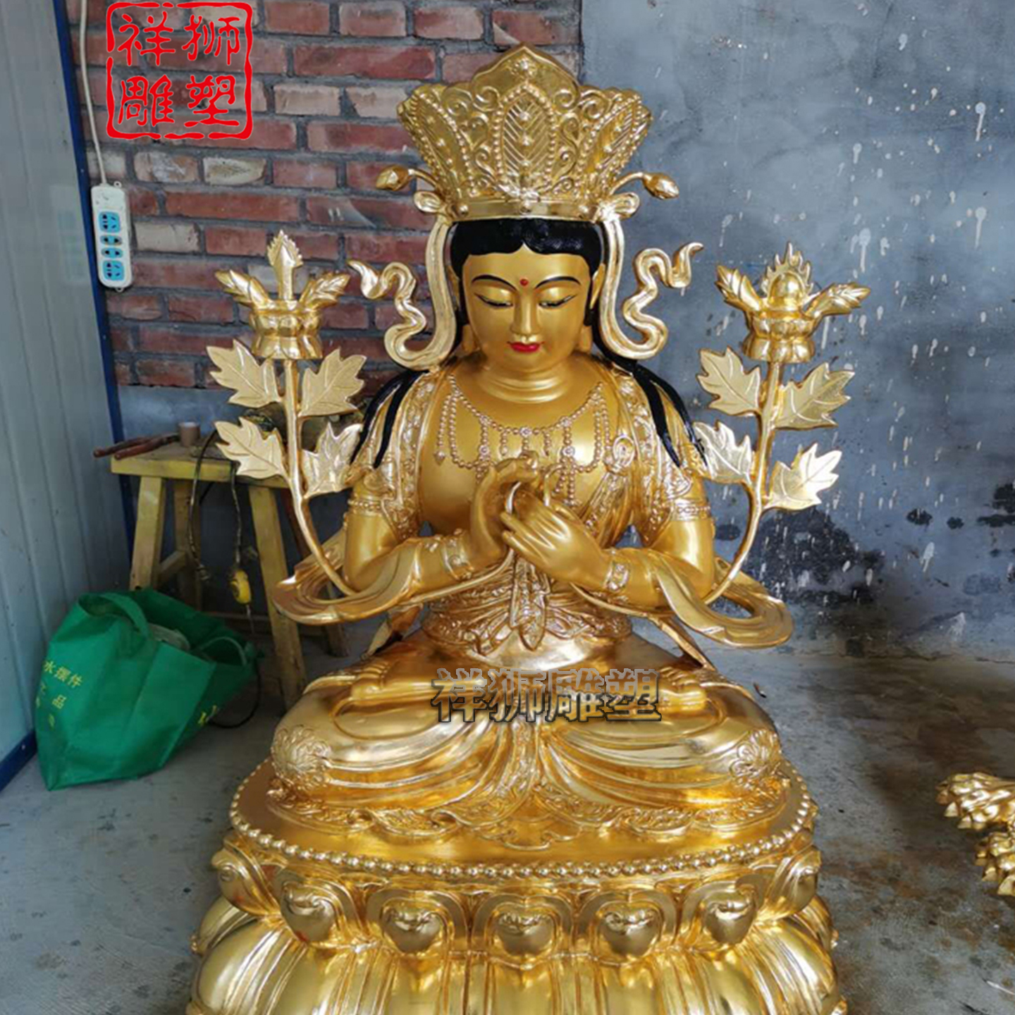 黄铜鎏金五方文殊普贤佛像制作
