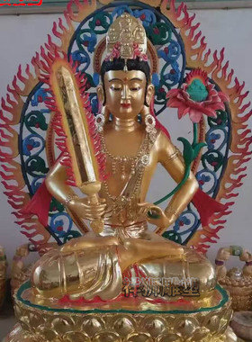 纯铜彩绘贴金虚空藏菩萨神像制作