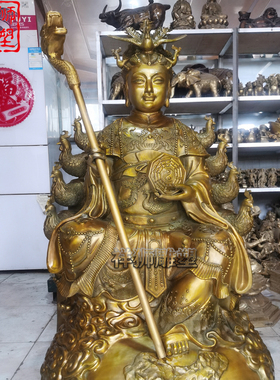 黄铜铸造地母娘娘神像大型摆件