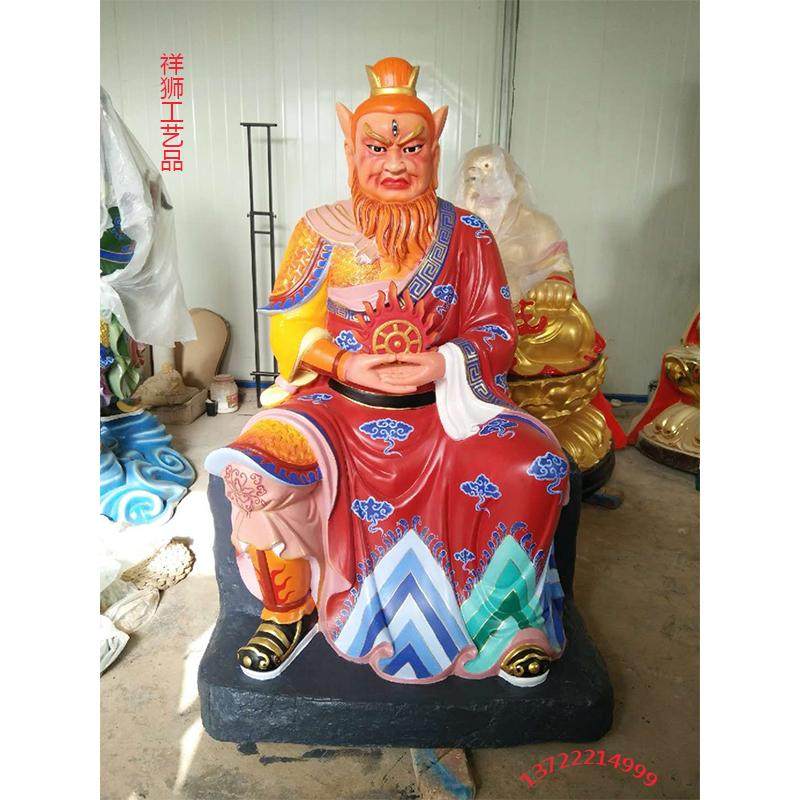 祥狮纯铜彩绘火神神像火德星君铜像火德真君家用供奉摆件工厂直销