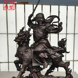 祥狮雷祖神像铜像摆件家用九天应元雷声普化天尊雷公雷神坐骑麒麟