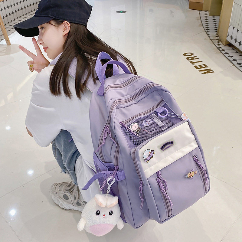 双肩包女入学书包背包电脑包小初高中大学生大容量卡通学院风旅行
