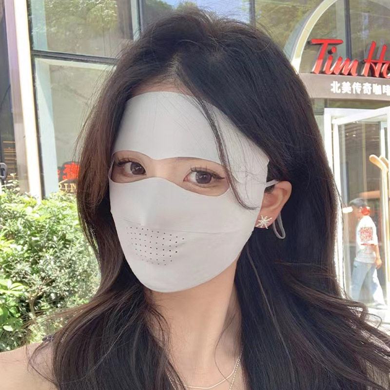 防晒面罩脸基尼女冬季防紫外线开车防护无痕冰丝遮全脸口罩透气