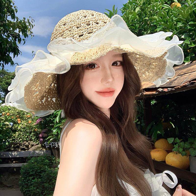 草帽防晒帽子防晒遮阳帽夏季太阳帽女款2025新款服饰配件2026洋气