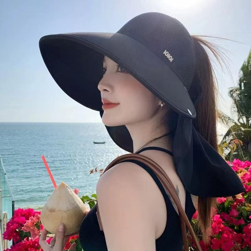 冬季遮阳防晒帽女款2025新款流行款高颜值帽子大檐帽防紫外线空顶
