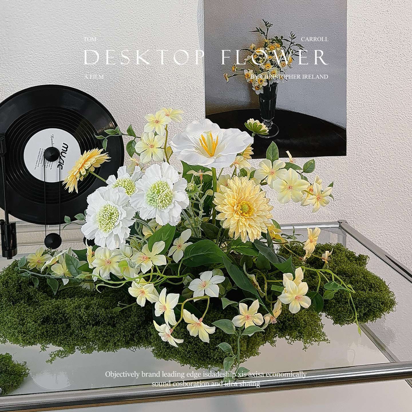 高级感桌面造景花艺摆件仿真花