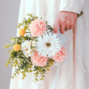 RoomTour手捧花仿生花束婚礼新娘花束拍照花艺仿真花假花装饰花