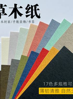 草木纸进口纸日本和纸包装纸116克艺术纹理纸卡纸绿色纸A4a5a6彩色纸手工特种纸手帐纸贺卡红色黄色白色卡纸