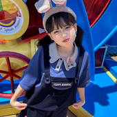 女装 迪士尼cos朱迪短袖 女新款 夏季 森女部落原创假两件T恤短裤 套装