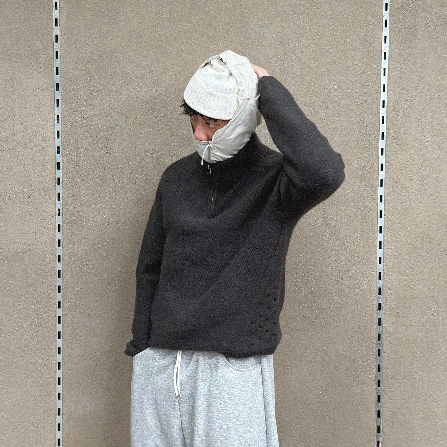 oarism机能羊毛半开领毛衣