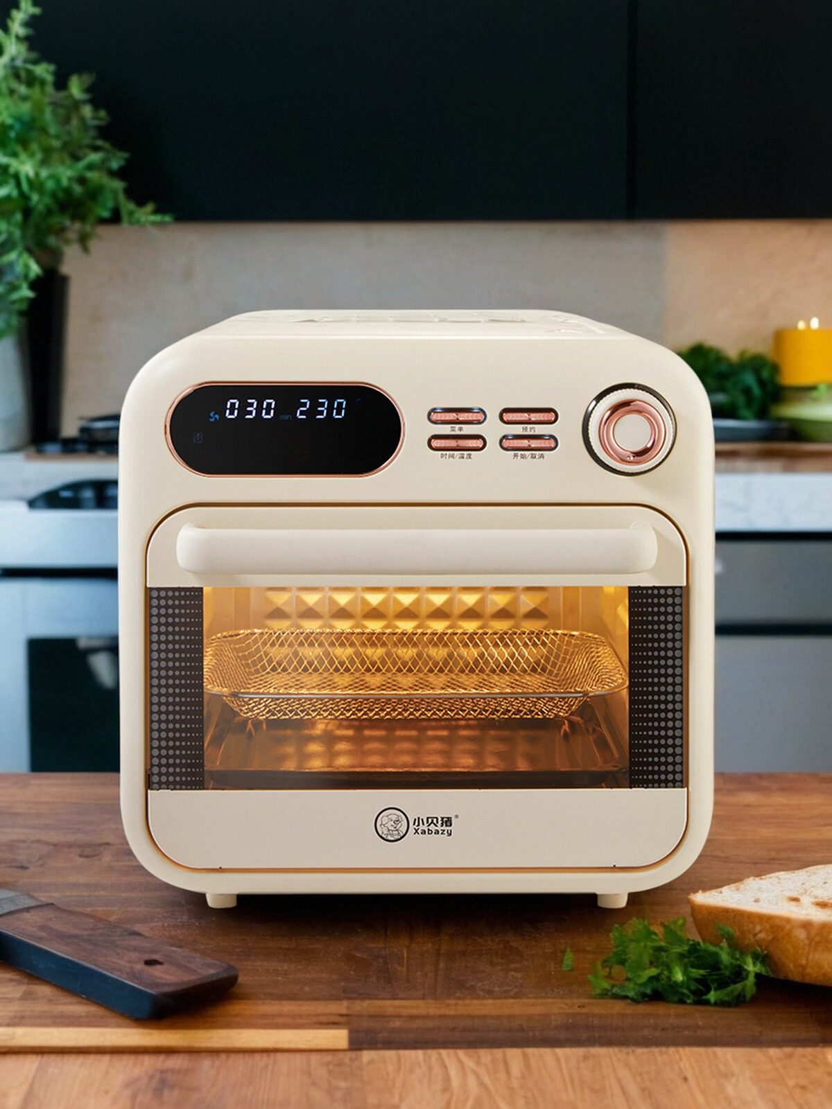 小贝猪16L空气炸锅烤箱家用小型可视多功能炸锅电烤箱烘焙一体机