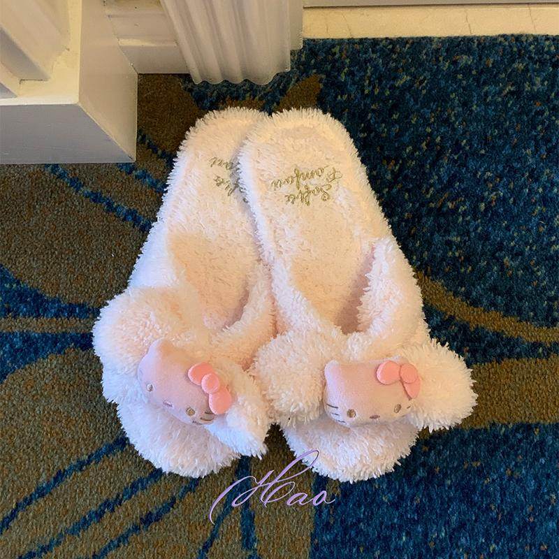 好好好！少女蝴蝶结kitty超软嫩粉色地板拖鞋家居拖鞋,女鞋,一字拖,淘宝优惠券,粉丝福利购,淘宝优惠卷