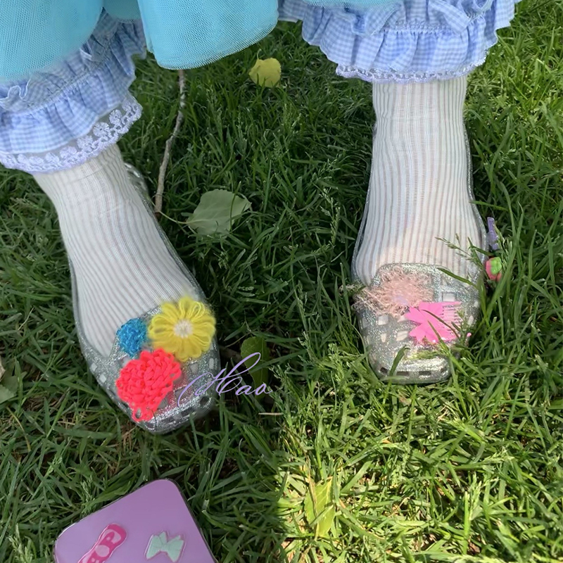 好好好！色彩手工串珠花草莓蝴蝶结可爱洞洞鞋鞋扣