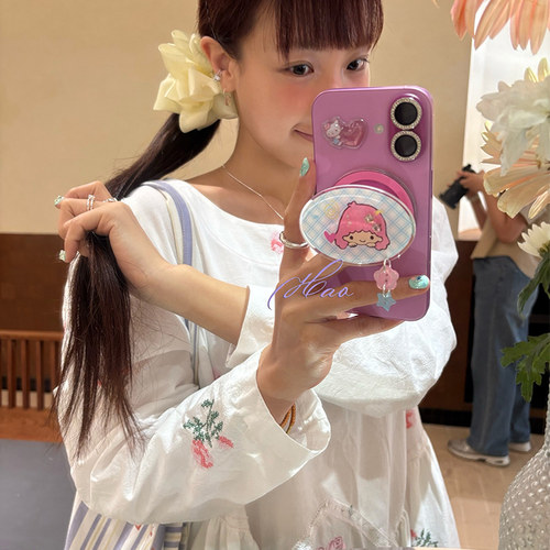 好好好!滴胶亚克力可爱双子星闪闪钻石磁吸手机支架