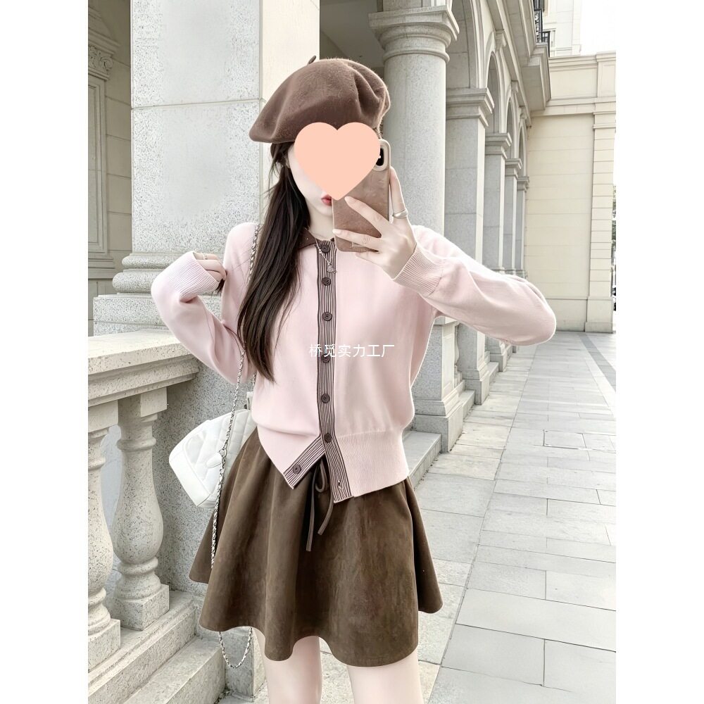小个子香风毛衣套装女秋冬新款巨好看穿搭一整套针织短裙套装上衣