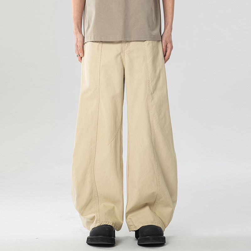 美式卡其牛仔裤男春秋新款